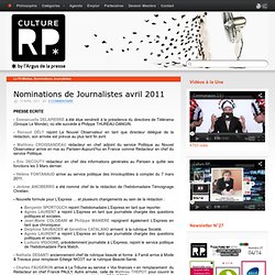 Nominations de Journalistes avril 2011