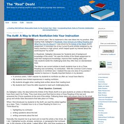 The AoW: A Way to Work Nonfiction Into Your Instruction - The "Real" Deahl