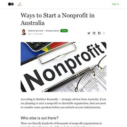 Start a Nonprofit in Australia
