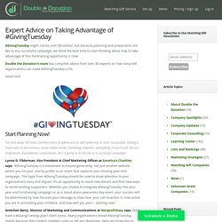 Advice from Nonprofit Experts on Taking Advantage of #GivingTuesday