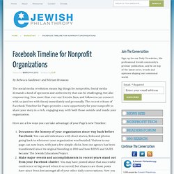Facebook Timeline for Nonprofit Organizations