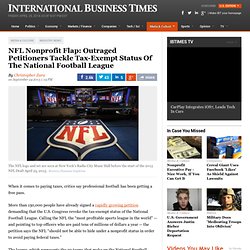 NFL Nonprofit Flap: Outraged Petitioners Tackle Tax-Exempt Status Of The National Football League