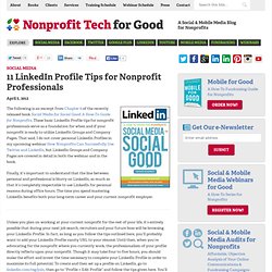 11 LinkedIn Profile Tips for Nonprofit Professionals
