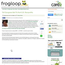 Tell Congress Not To Hurt U.S. Nonprofits - Online Fundraising, Advocacy, and Social Media - frogloop