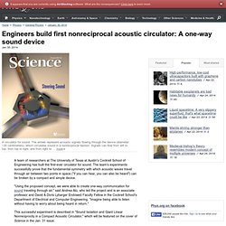 Engineers build first nonreciprocal acoustic circulator: A one-way sound device