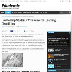 How to Help Students With Nonverbal Learning Disabilities