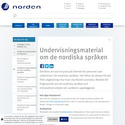 Undervisningsmaterial om de nordiska språken — Nordiskt samarbete
