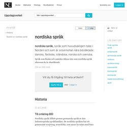 nordiska språk - Uppslagsverk - NE.se