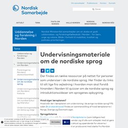 Undervisningsmateriale om de nordiske sprog — Nordisk samarbejde