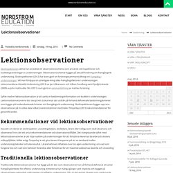 Lektionsobservationer – NORDSTRÖM EDUCATION