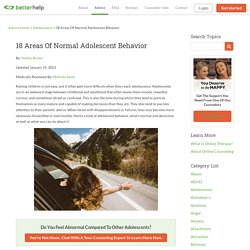 18 Areas Of Normal Adolescent Behavior