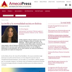 La imilla y la normalidad racista en Bolivia