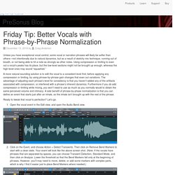 Friday Tip: Better Vocals with Phrase-by-Phrase Normalization - PreSonus BlogPreSonus Blog