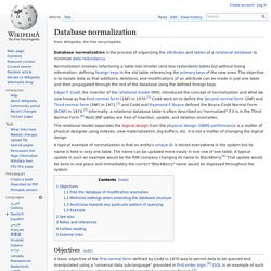 Database normalization