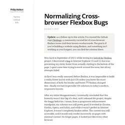 Normalizing Cross-browser Flexbox Bugs