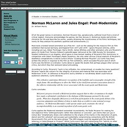 Norman McLaren and Jules Engel: Post-Modernists iota