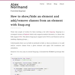 Alex Normand - How to show/hide an element and add/remove classes from an element with Snap.svg