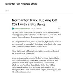 Normanton Park: Kicking Off 2021 with a Big Bang