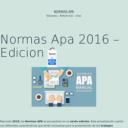 Normas Apa 2016 – Edicion 6