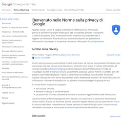 Norme sulla privacy – Privacy e termini – Google