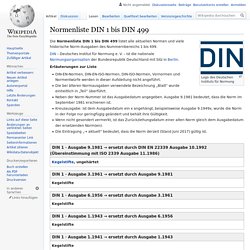 Normenliste DIN 1 bis DIN 499