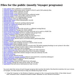 Programs, mostly for Voyager: Northwestern University Library -