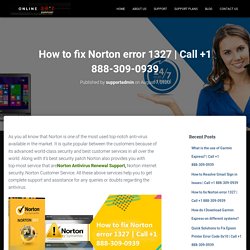 How to fix Norton error 1327