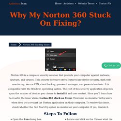 Why My Norton 360 Stuck On Fixing?