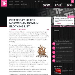 Pirate Bay Heads Norwegian Domain Blocking List