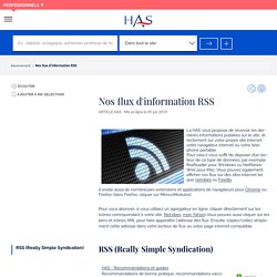 Nos flux d'information RSS
