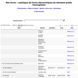 Livres numériques gratuits du domaine public francophone