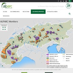 Carte des espaces protégés alpins (site de l'ALPARC)