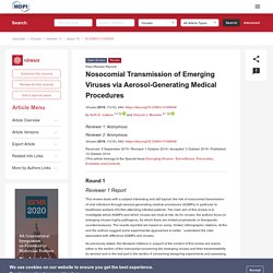 VIRUSES 12/10/19 Nosocomial Transmission of Emerging Viruses via Aerosol-Generating Medical Procedures