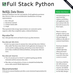 NoSQL Data Stores - Full Stack Python