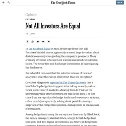 Not All Investors Are Equal