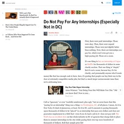 Do Not Pay For Any Internships (Especially Not in DC)