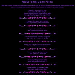 Not So Tender 2-Line Poems