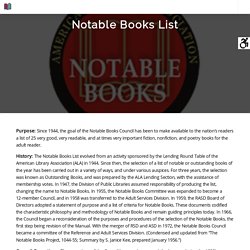 Notable Books List – RUSA Update