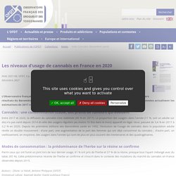 Les niveaux d’usage de cannabis en France en 2020 / OFDT, novembre 2021