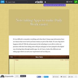 Note taking Apps to make Daily Work easier
