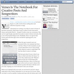 Verses Is The Notebook For Creative Poets And Songwriters