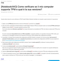 [Notebook/AIO] Come verificare se il mio computer supporta TPM e qual è la sua versione?