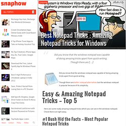 # Best Notepad Tricks : Amazing Notepad Tricks for Windows