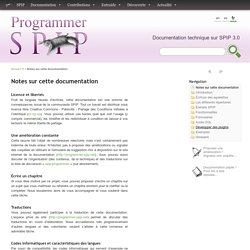 Notes sur cette documentation - Programmer avec SPIP 3.0