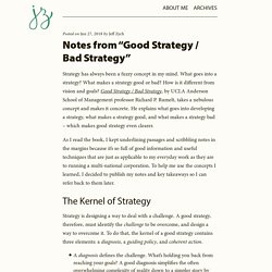 Notes from “Good Strategy / Bad Strategy” by Jeff Zych