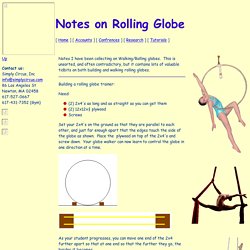 Notes on Rolling Globe