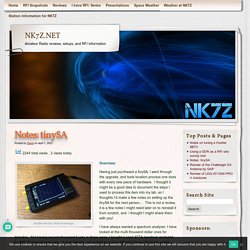 Notes: tinySA - NK7Z.NET
