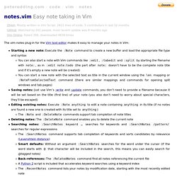 Easy note taking in Vim