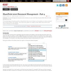 SharePoint 2010 Document Management - Part 4