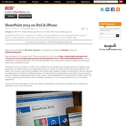 SharePoint 2013 on iPad & iPhone